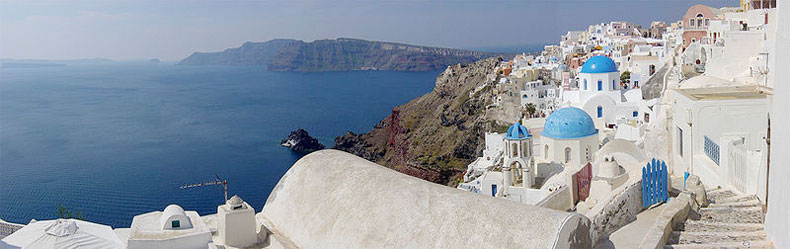 Partial panorama of Santorini