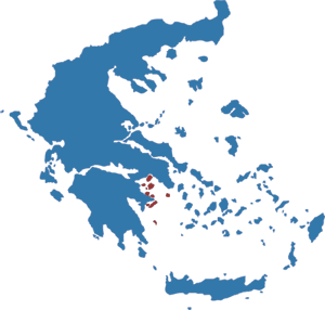 Map of Argo-Saronic Islands